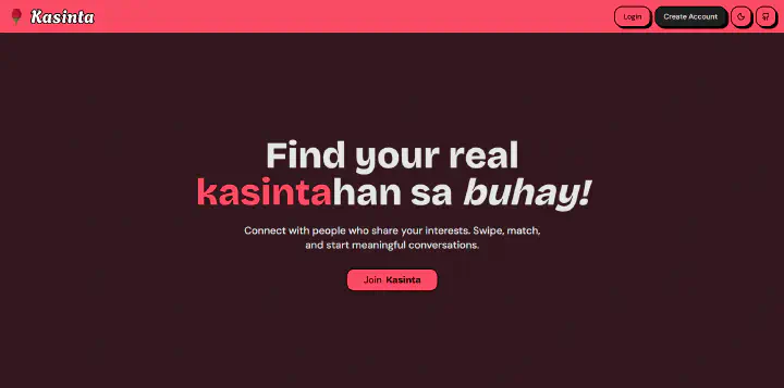 Kasinta landing page